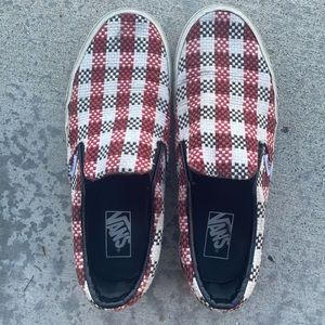VANS red cloth checkered